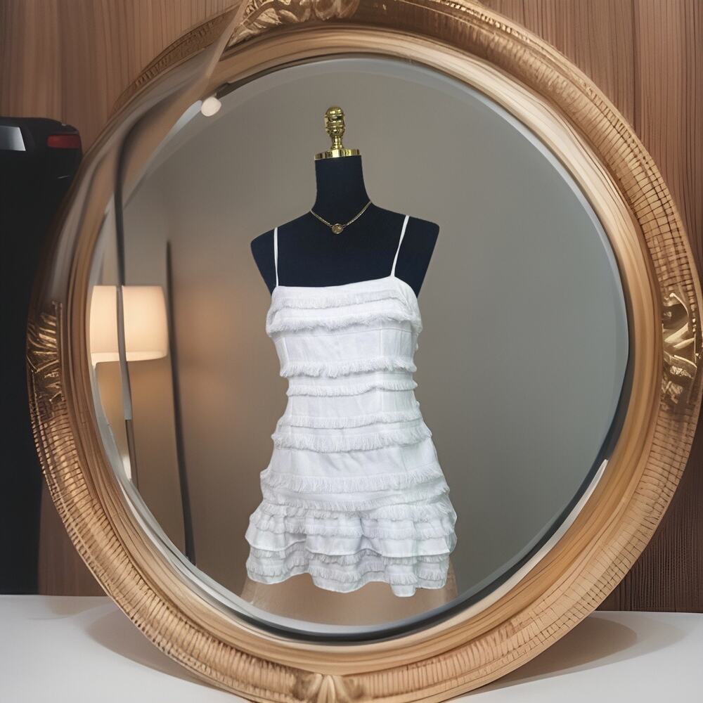 Princess Polly White Fringe Molina Mini Dress | Costal Western | Boho | Festival